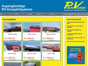 Preiswerteste Photovoltaikanlagen auf www.pv-diskont.at